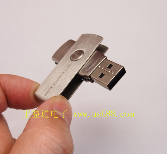 不銹鋼拉絲旋轉(zhuǎn)U盤,禮品U盤上品